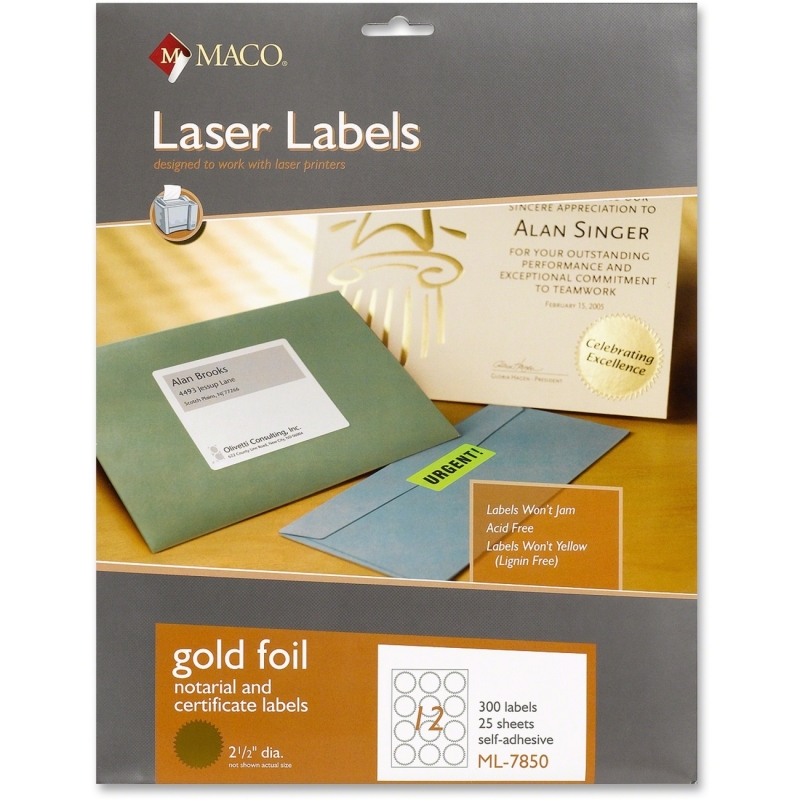 Maco Laser Gold Foil Notarial & Certificate Labels ML-7850 MACML7850