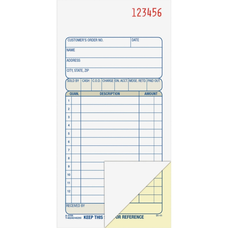 Adams Carbonless Sales Order Books DC3705 ABFDC3705