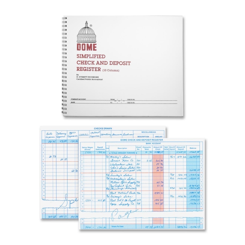 Dome Publishing Check And Deposit Register 210 DOM210