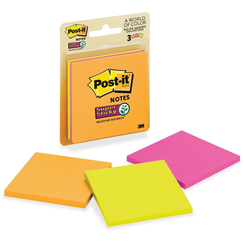 Post-it 3"x3" Super Sticky Rio de Janeiro Notes 3321SSAU MMM3321SSAU