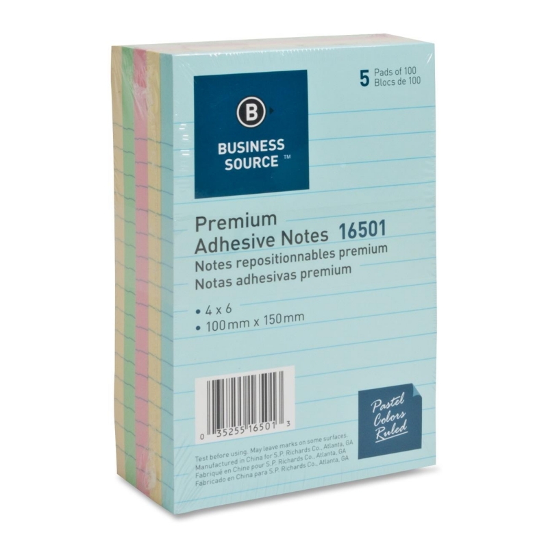 Business Source Ruled Adhesive Note 16501 BSN16501