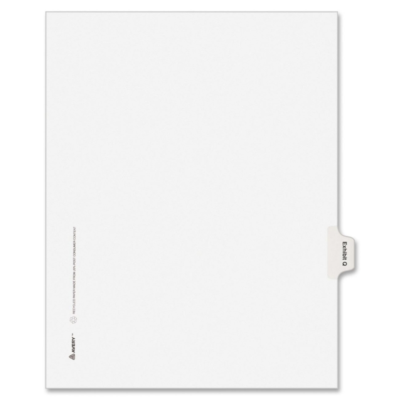 Avery Legal Exhibit Index Divider 82123 AVE82123