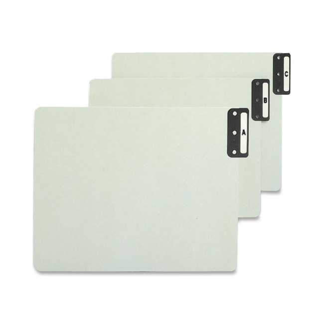 Smead Gray/Green 100% Recycled Extra Wide End Tab Pressboard Guides with Vertical Metal Tab 61676 SMD61676