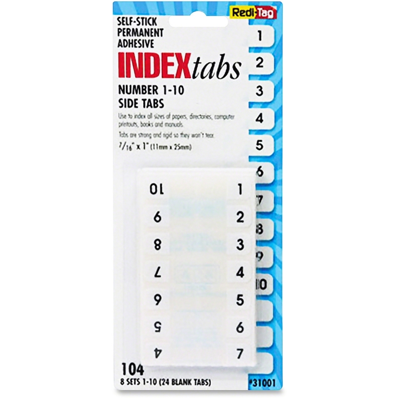 Redi-Tag Redi-Tag Permanent Numbered Tab Indexes 31001 RTG31001