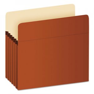Pendaflex Earthwise by Pendaflex 100% Recycled File Pockets, 5.25" Expansion, Letter Size, Red Fiber PFXE1534G E1534G