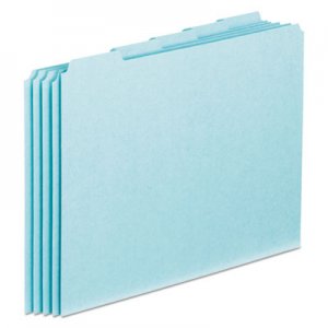 Pendaflex Blank Top Tab File Guides, 1/5-Cut Top Tab, Blank, 8.5 x 11, Blue, 100/Box PFXPN205