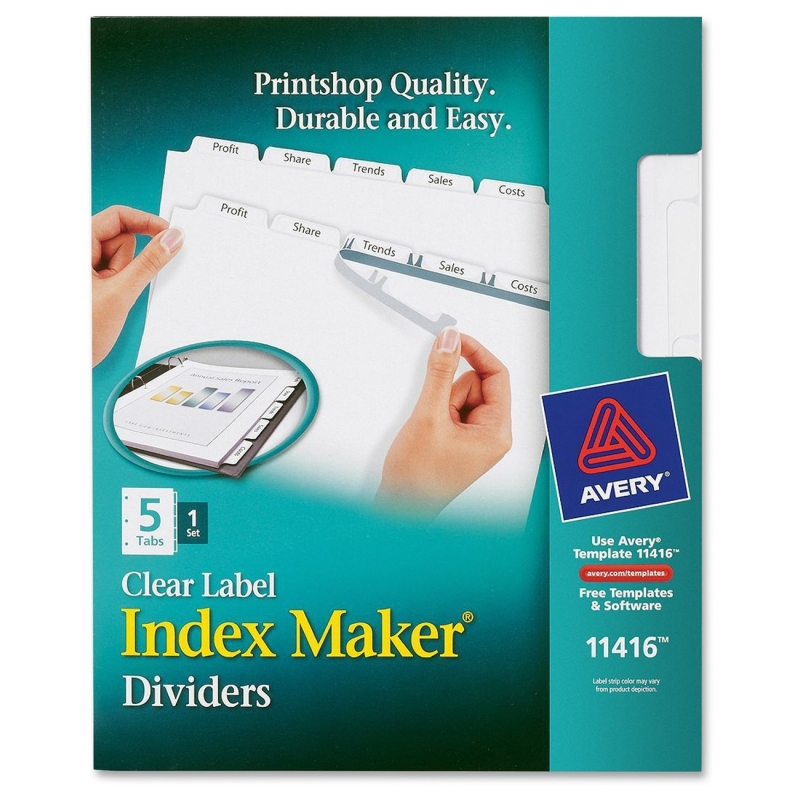 Avery Index Maker Clear Label Divider with Tabs 11416 AVE11416