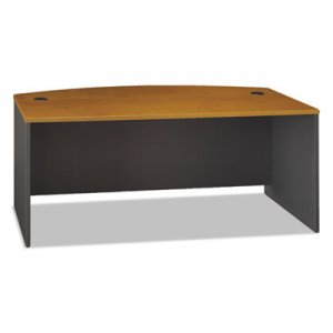 Bush Series C Collection Bow Front Desk, 71.13" x 36.13" x 29.88", Natural Cherry/Graphite Gray BSHWC72446