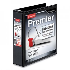 Cardinal Premier Easy Open ClearVue Locking Slant-D Ring Binder, 3 Rings, 2" Capacity, 11 x 8.5, Black CRD10321