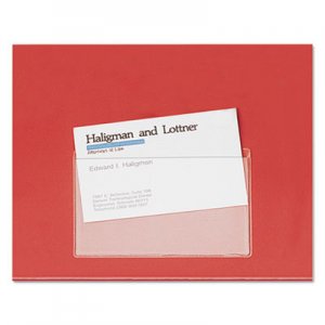 Cardinal HOLD IT Poly Business Card Pocket, Top Load, 3 3/4 x 2 3/8, Clear, 10/Pack CRD21500