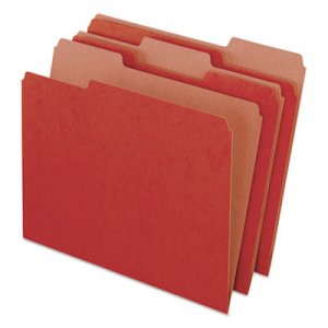 Pendaflex Earthwise by 100% Recycled Colored File Folders, 1/3-Cut Tabs, Letter Size, Red, 100/Box PFX04311 04311EE