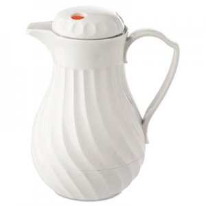 Hormel Poly Lined Carafe, Swirl Design, 64oz Capacity, White HOR402264 4022-64