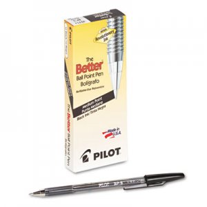 Pilot Better Stick Ballpoint Pen, Medium 1mm, Black Ink, Smoke Barrel, Dozen PIL35711 35711