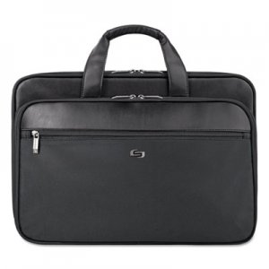 Solo Classic Smart Strap Briefcase, 16", 17 1/2" x 5 1/2" x 12", Black USLSGB3004 SGB300-4