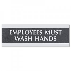 Headline Sign Century Series Office Sign, Employees Must Wash Hands, 9 x 3 USS4782 4782