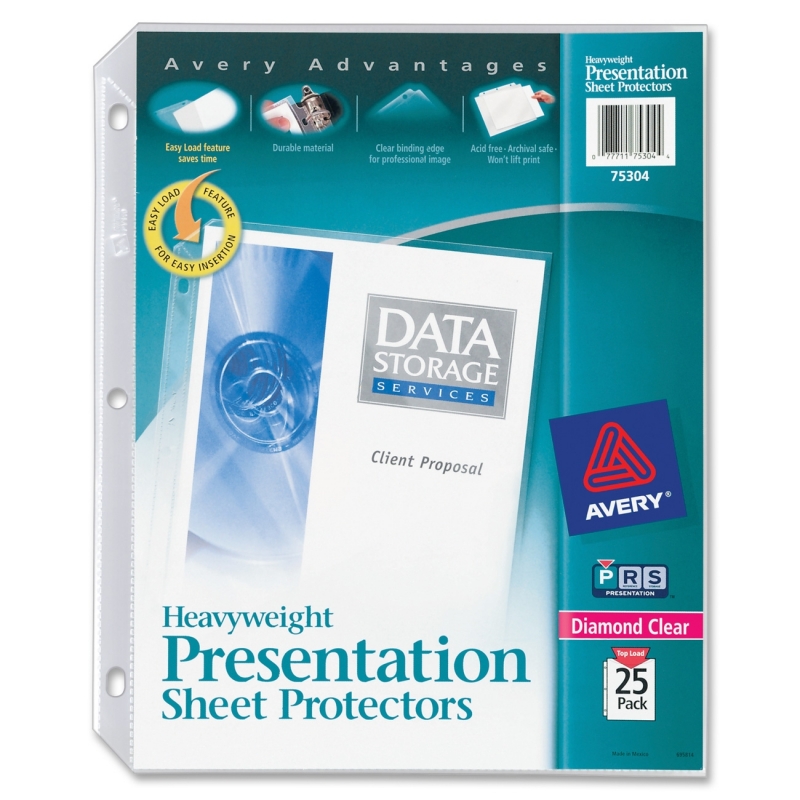 Avery Diamond Clear Top Loading Sheet Protector 75304 AVE75304