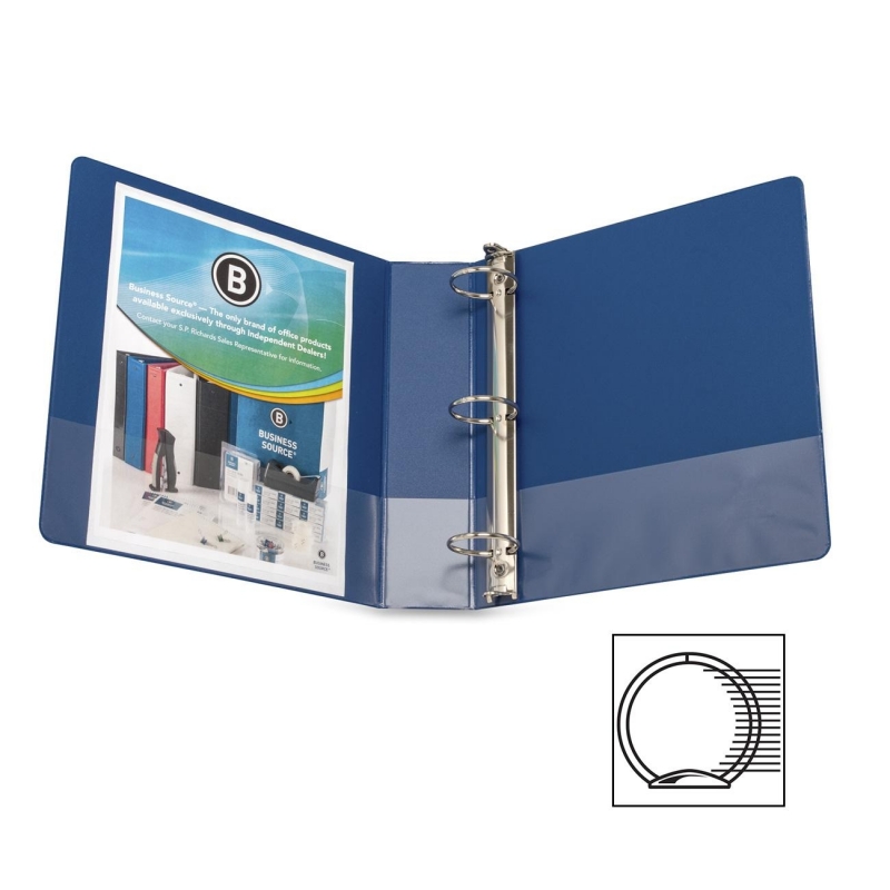 Business Source Basic Round Ring Binder with Pockets 16464 BSN16464