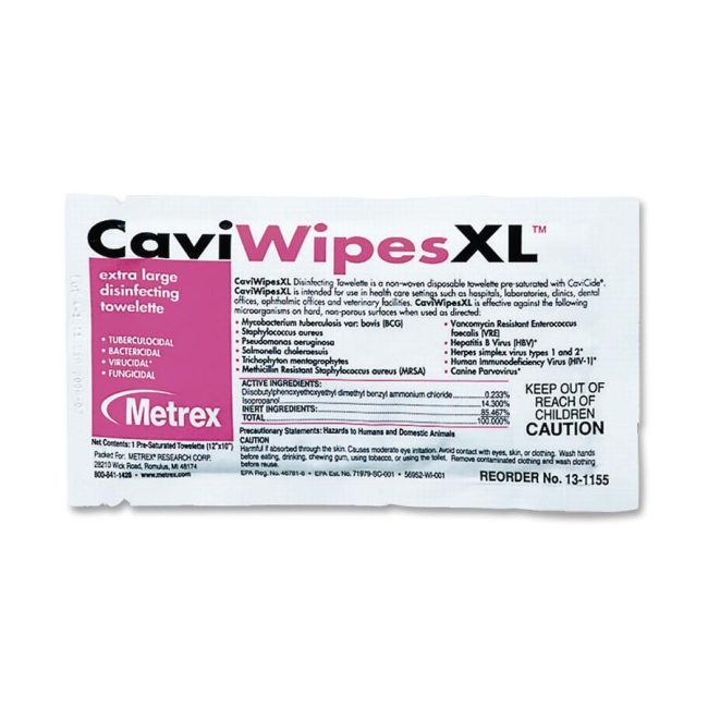Metrex CaviWipesXL Disinfecting Towelettes MACW078155 MRXMACW078155