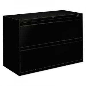 HON 800 Series Two-Drawer Lateral File, 42w x 19.25d x 28.38h, Black HON892LP H892.L.P