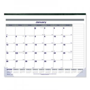 Blueline Net Zero Carbon Monthly Desk Pad Calendar, 22 x 17, Black Band and Corners, 2021 REDC177847 C177847