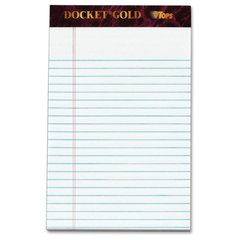 TOPS TOPS Docket Gold Jr. Legal Ruled White Legal Pads 63910 TOP63910