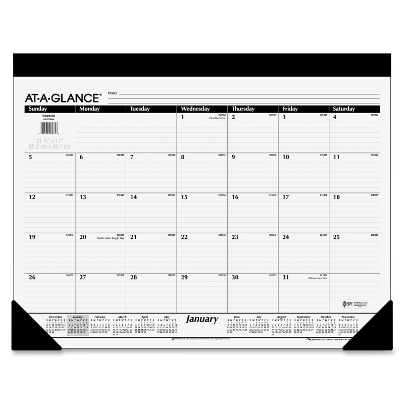 At-A-Glance At-A-Glance Refillable Desk Pad Calendar SK22-00 AAGSK2200