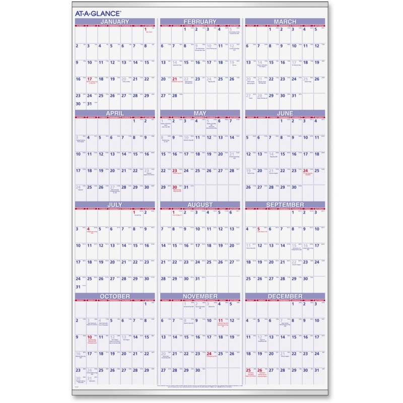 AtAGlance AtAGlance Yearly Wall Calendar PM1228 AAGPM1228