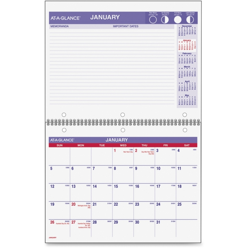 At-A-Glance At-A-Glance Monthly Wirebound Calendar PM170-28 AAGPM17028