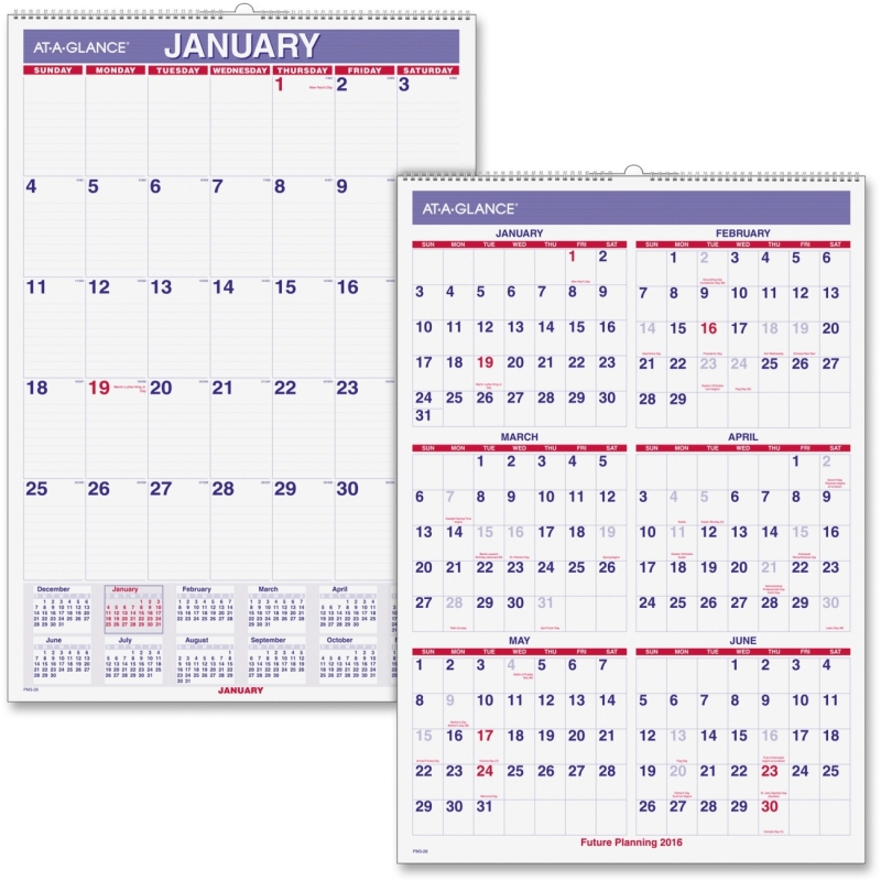 At-A-Glance At-A-Glance Wall Calendar with Hanger PM3-28 AAGPM328