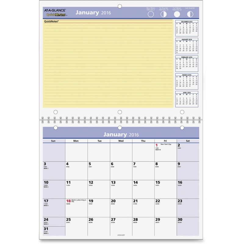 At-A-Glance At-A-Glance QuickNotes 12-Months Wall Calendar PM50-28 AAGPM5028