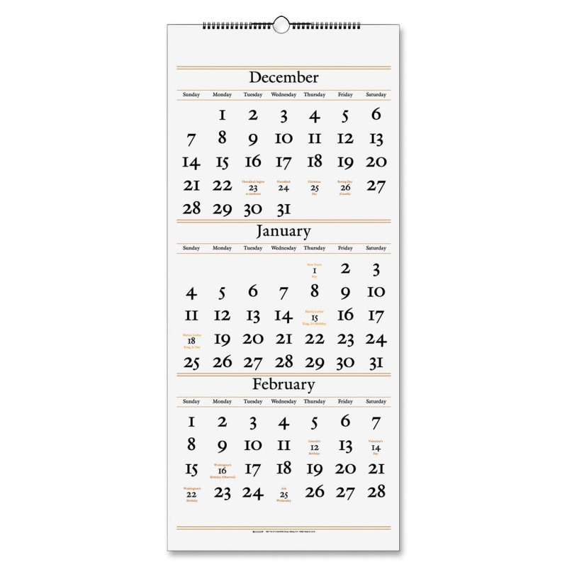 At-A-Glance At-A-Glance 3-Months Reference Wall Calendar SW115-28 AAGSW11528