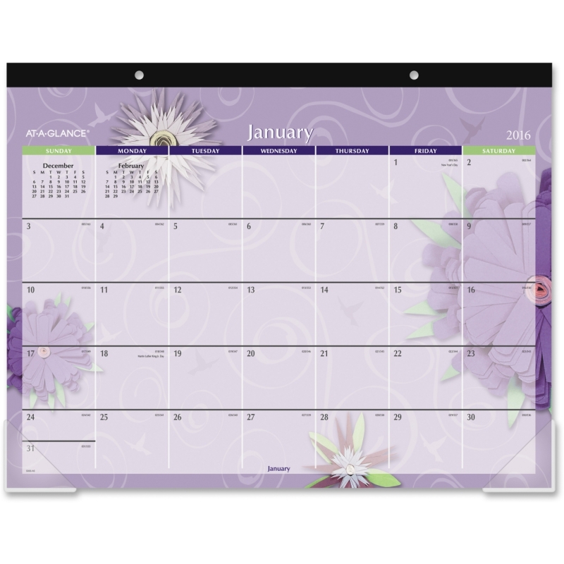 At-A-Glance At-A-Glance Flowers Desk Pad Calendar 5035 AAG5035