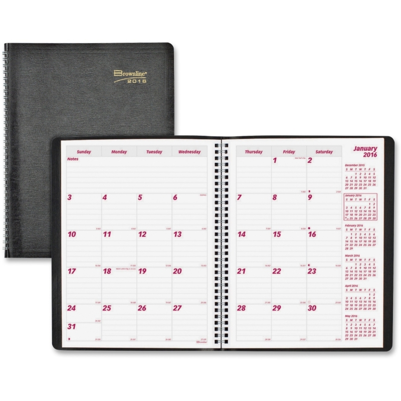 Brownline Brownline Monthly Planner CB1262BLK REDCB1262BLK