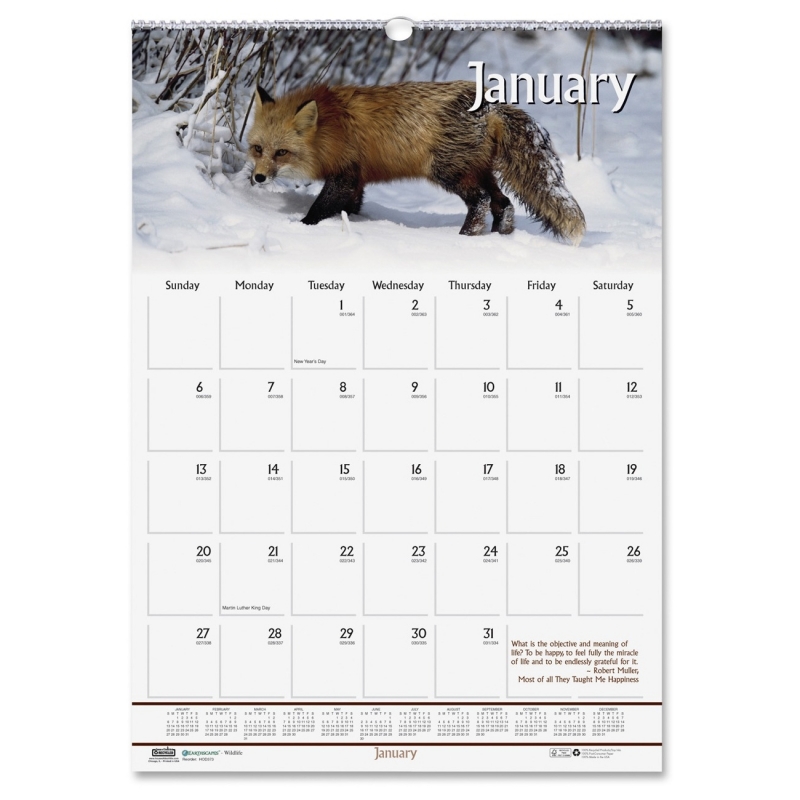 House of Doolittle Wildlife/Inspirational Wall Calendar 3732 HOD3732