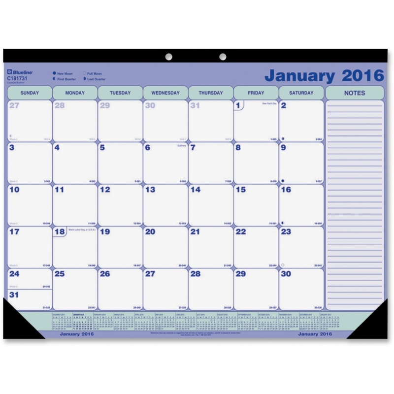 Blueline Blueline Monthly Desk Pad Calendar C181731 REDC181731