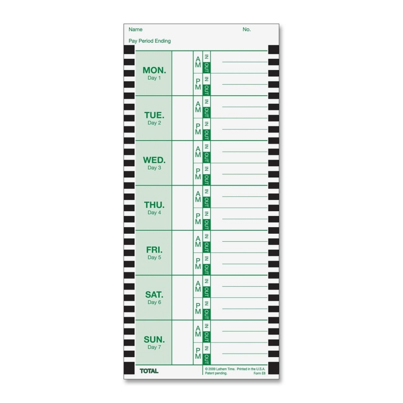 Lathem Lathem Weekly Attendance Card E8100 LTHE8100