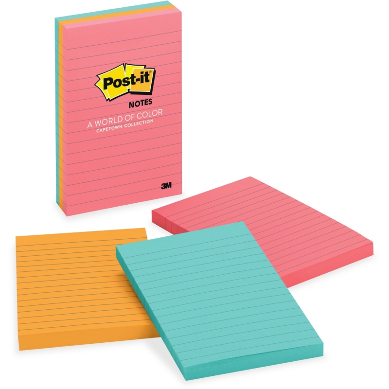 Post-it Post-it Cape Town Lined Notes 660-3AN MMM6603AN
