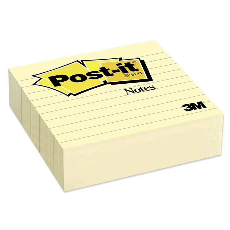 Post-it Post-it Notes, 4 in x 4 in, Canary Yellow, Lined, 300 Sheets/Pad, 1 Pad/Pack 675