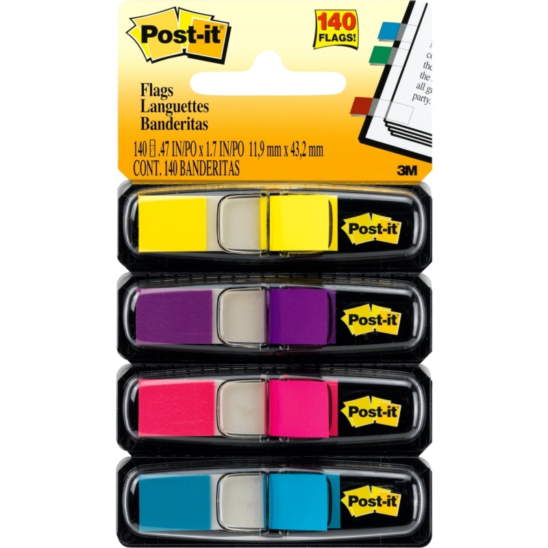 Post-it Post-it Flags , .47 in x 1.71 in Assorted Brights 683-4AB MMM6834AB