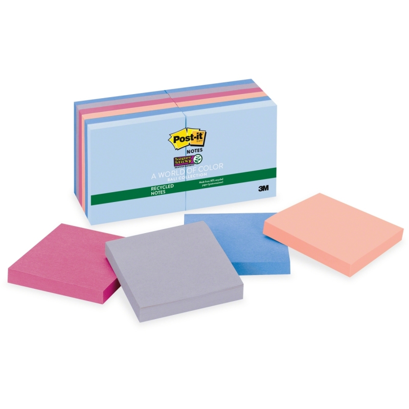 Post-it Post-it Recycled Super Sticky Bali Notes 654-12SSNRP MMM65412SSNRP