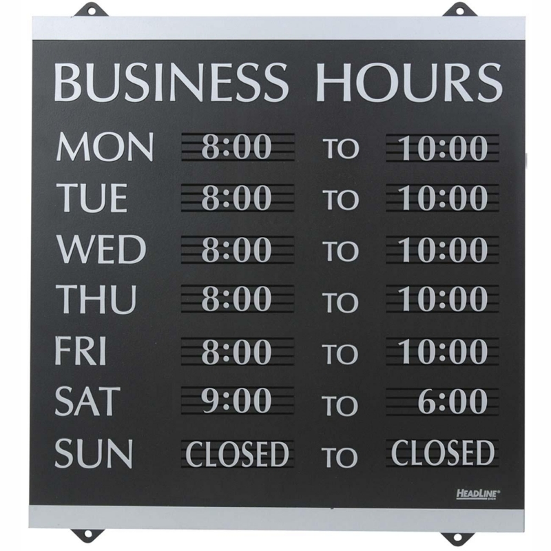U.S. Stamp & Sign Century Business Hours Sign 4247 USS4247