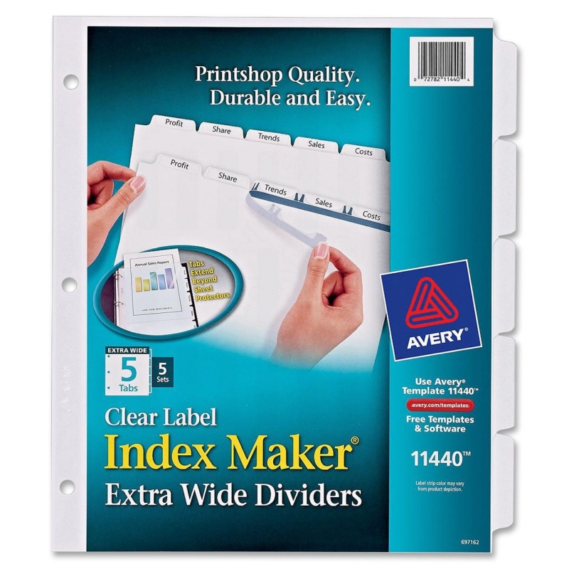 Avery Index Maker Extra-Wide Tab Dividers 11440 AVE11440