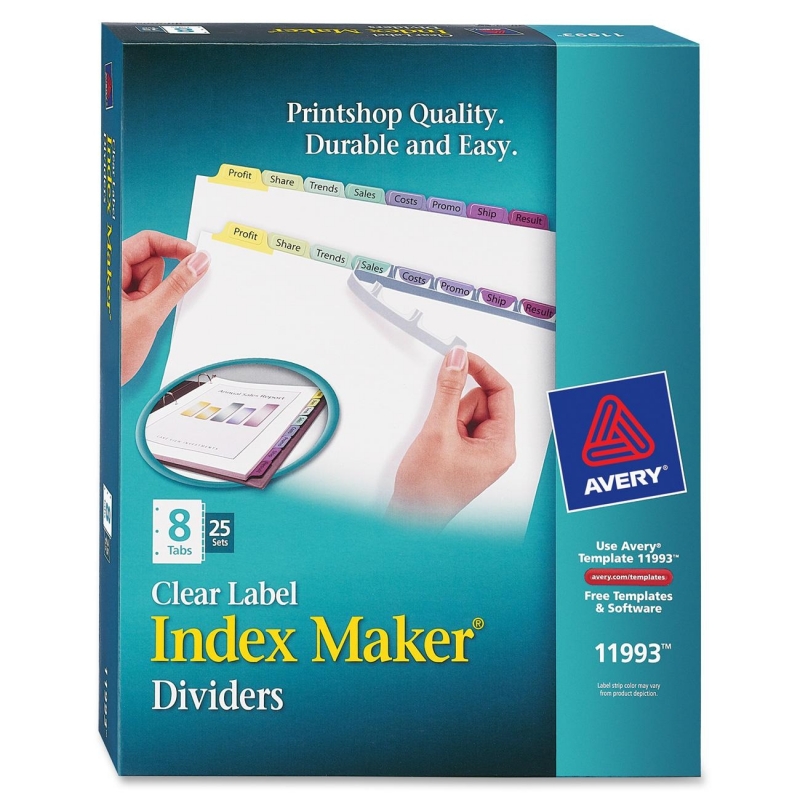 Avery 8-Colored Tabs Presentation Divider 11993 AVE11993