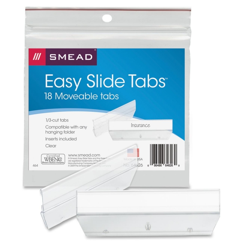Smead Clear Easy Slide Tab 64626 SMD64626