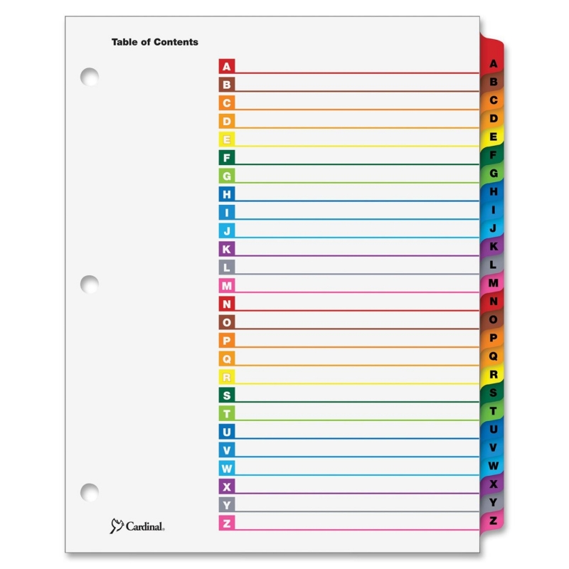 Cardinal Cardinal OneStep Printable Table of Contents Dividers 60218 CRD60218