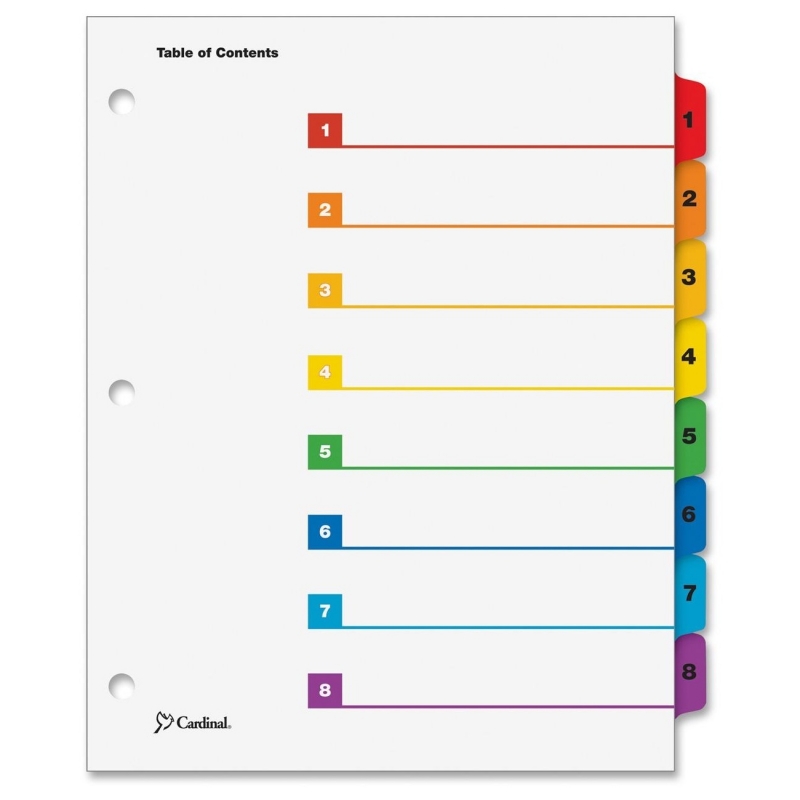 Cardinal Cardinal OneStep Printable Table of Contents Dividers 60818 CRD60818