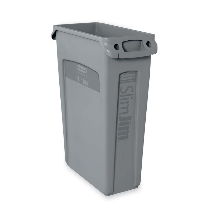 Rubbermaid Rubbermaid 354060 Slim Jim Waste Container with Venting channel 354060GY RCP354060GY 354060
