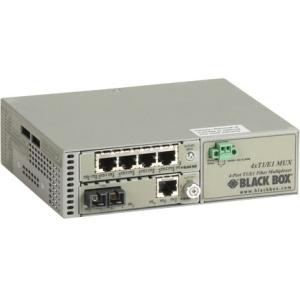 Black Box T1/E1 to Fiber Mux, Single-Mode Duplex SC, 30 km, with LAN Connector MT14230A-SM-SC
