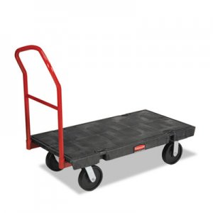 Rubbermaid Commercial Platform Truck, 2,000 lb Capacity, 24 x 48 x 7, Black RCP4441BLA FG444100BLA