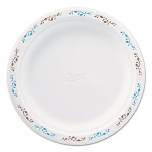 Chinet Molded Fiber Dinnerware, Plate, 8 3/4"Dia, White, Vines Theme, 500/Carton HUH22516 22516